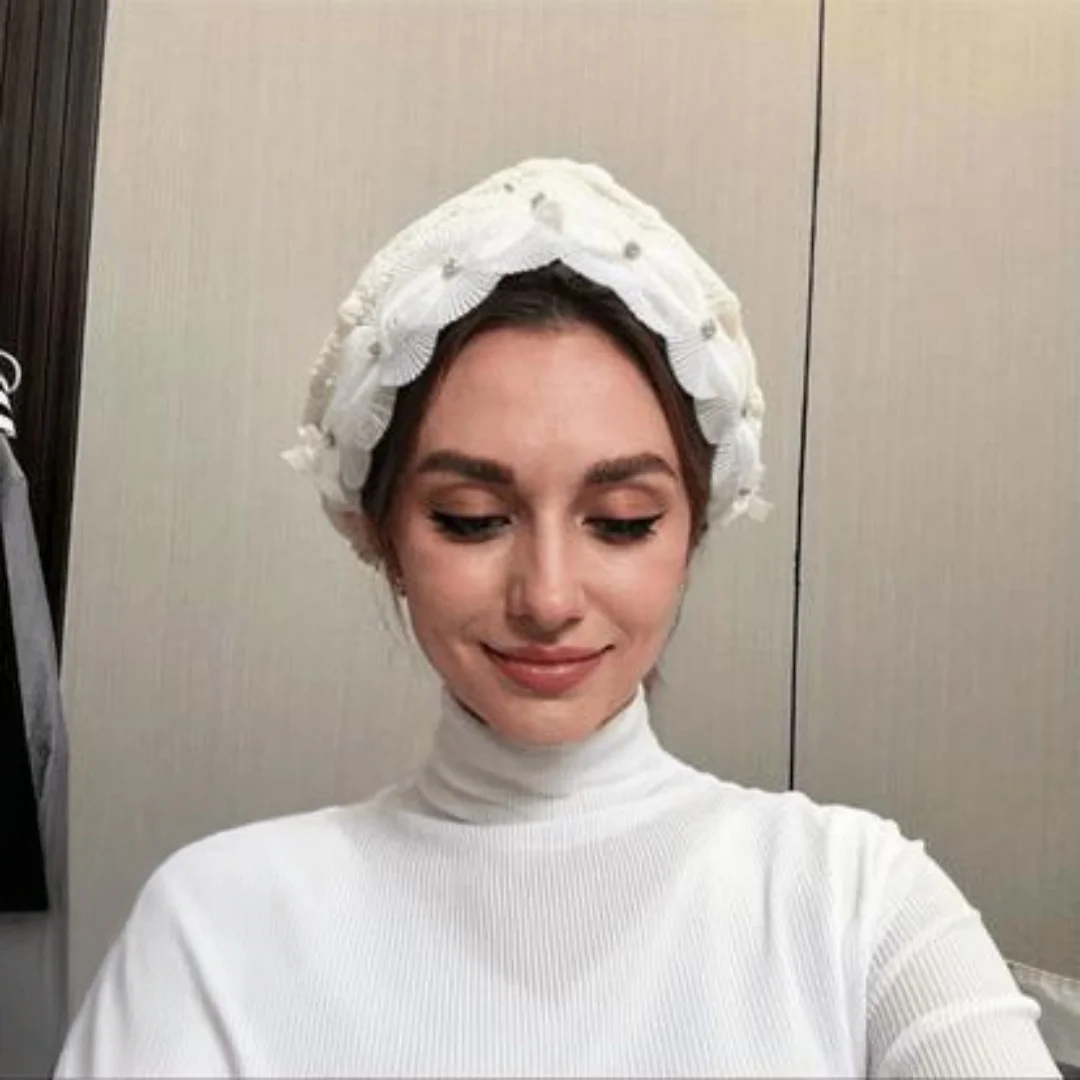 Damska czapka turbanowa z dżetami, muzułmańska chusta na włosy, hidżab, apaszka na głowę, bandanka, czapka beanie