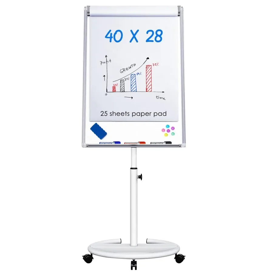 

Mobile Dry Erase Board Magnetic Portable Stand Whiteboard Flipchart Easel White Board