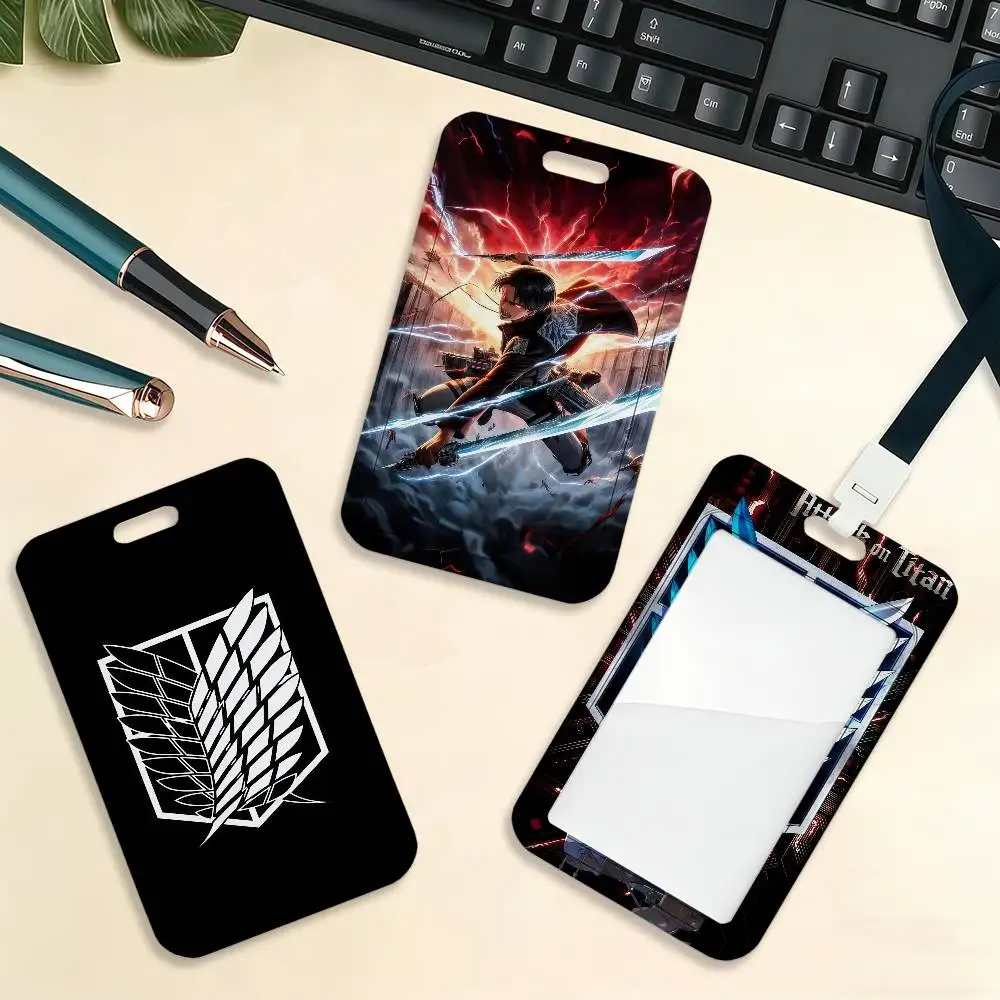 Anime A-AttackS On T-TitanES Levi Card Holder Cardcase Bank Credit Student ID Subway Work Permit Badge Holder Door Card