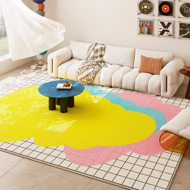 Fashion Dopamine Geometric Print Decorative Living Room Carpet Artistic Creative Bedroom Rug Large-area Sofa Coffee Mat Tapis 러그