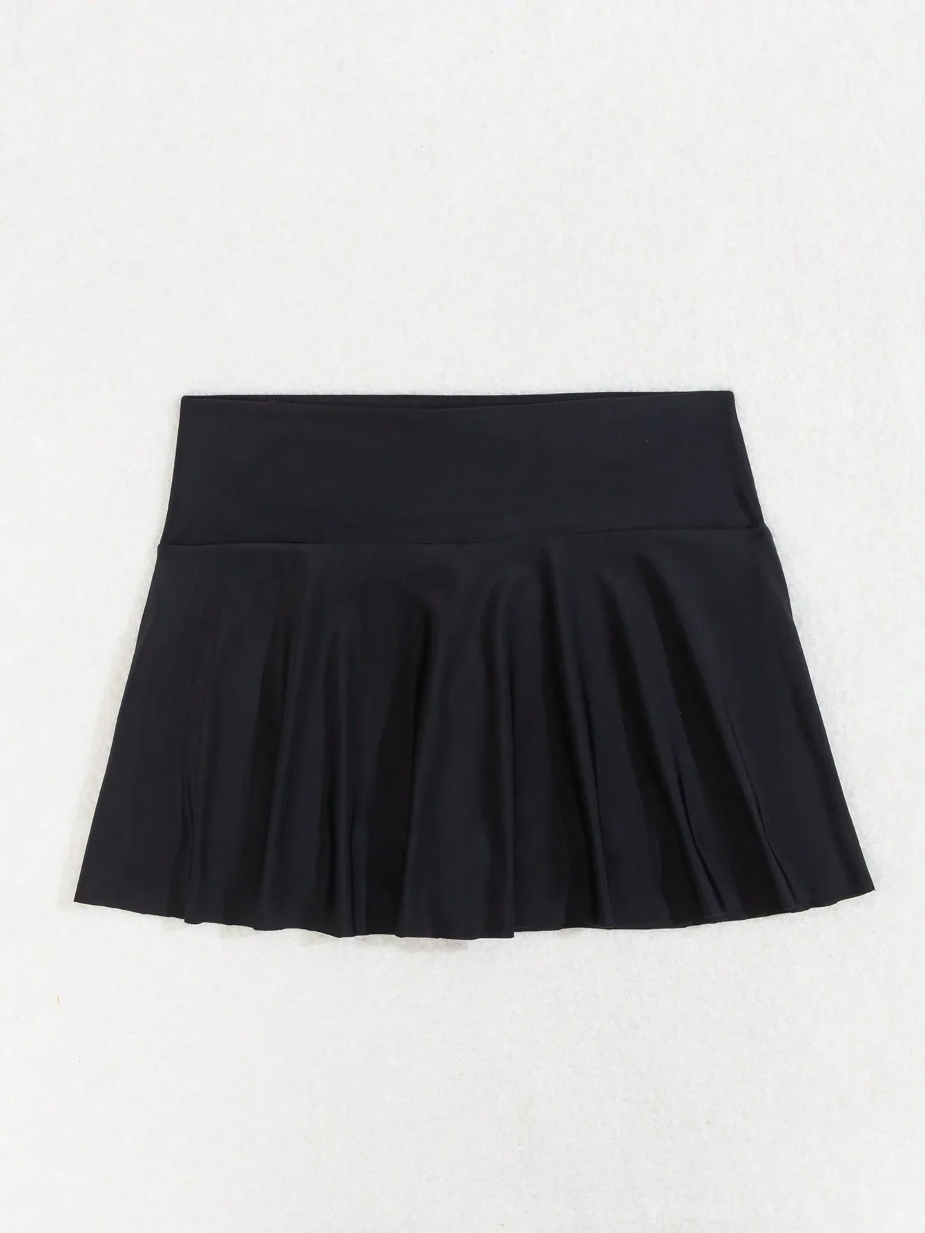 

Однотонная черная плиссированная мини-юбка для женщин, пляжная одежда, нижняя часть купальника, летняя мода