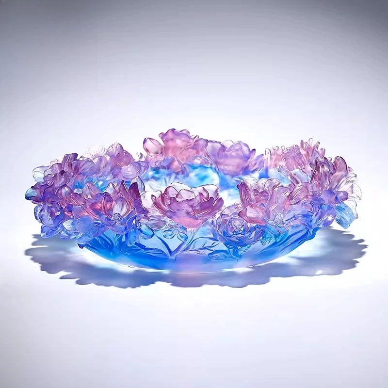 Ancient glazed high-end sense living room table bouquet art ornament high-end atmospheric coffee table