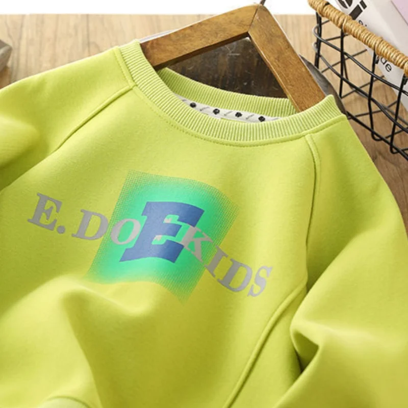 

Boys Hoodies Sweatshirts Cotton Tops Outwear 2024 Green Spring Autumn Kids Christmas Gift Teenagers School Children's Clothing