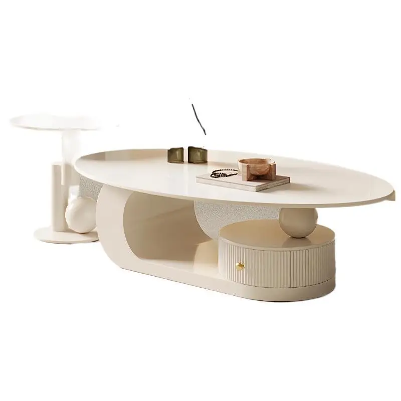 

Oval slate coffee table living room home light luxury