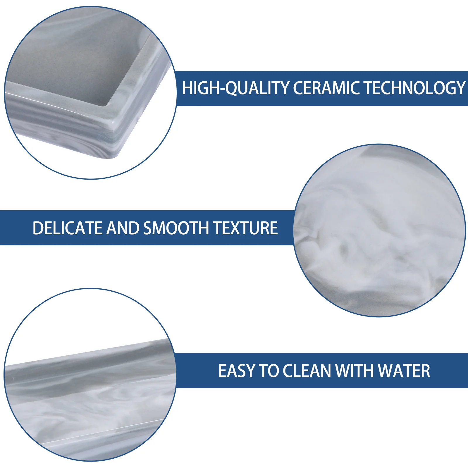 1Pcs Marble Pattern Ceramic Tray Delicate Smooth Texture Jewelry Storage Dish Exquisite Craft Luxury Home Decor Serving Tray