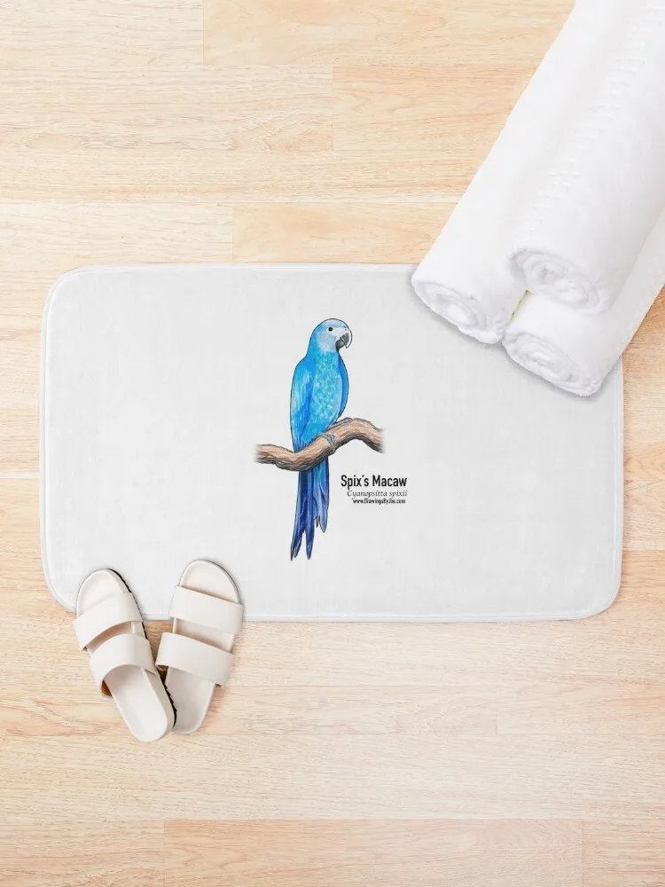 Spix's Macaw Bath Mat Bathroom Absorbent Quick Dry Carpet For Shower External Entrance Doormat Baths Bathroom Mat