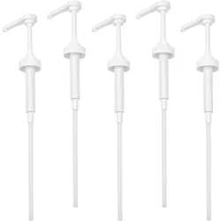 5 Pcs Plastic Dispensing Pumps White Pump Bottle Dispenser Gallon Pump Dispenser Leak Proof Dispensing Pumps Syrup Pumps Pump