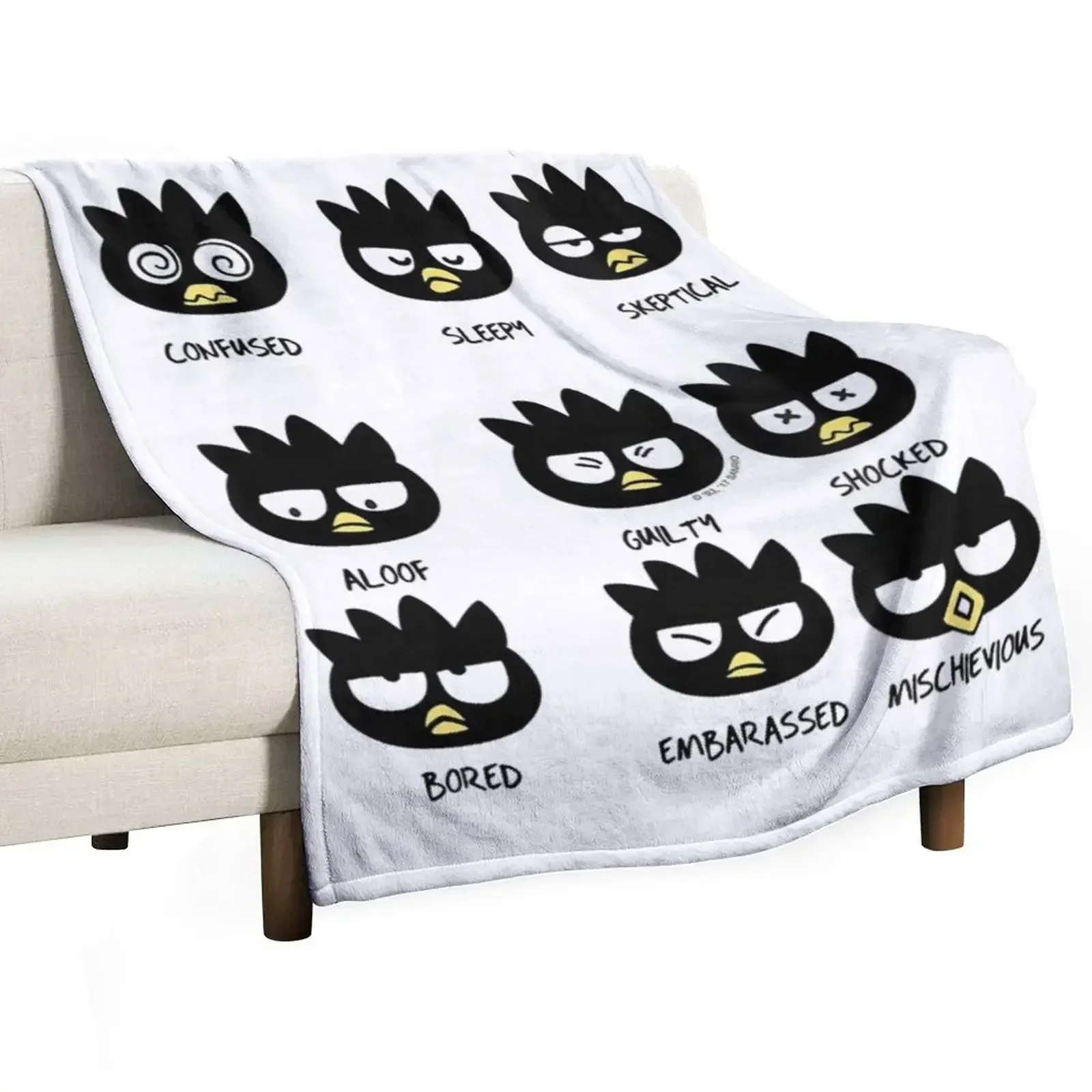 

Bádtz - Máru Different Moods Tee Throw Blanket For Decorative Sofa Cute Plaid Blankets