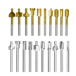 10pcs HSS Router Bits Wood Cutter Milling Fits Dremel-Rotary Tool Set 1/8