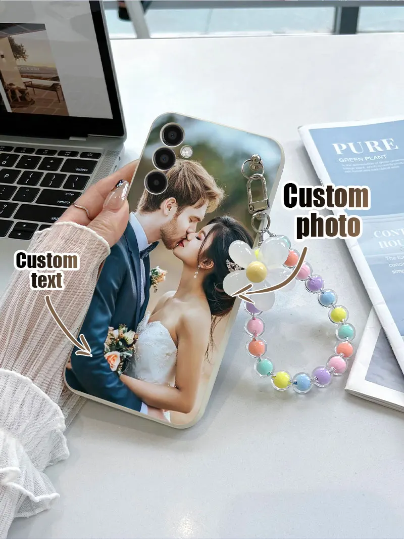 الفاخرة السائل سيليكون DIY صور مخصصة قضية الهاتف لسامسونج غالاكسي S25 S24 الترا S23 FE S22 S21 S20 S10 زائد الغطاء الخلفي