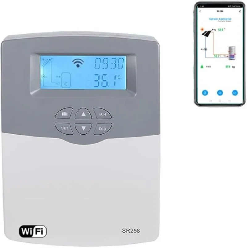 

Solar Water Controller SR258 without WiFi and with WIFI Function and Connect with Tuya for choice