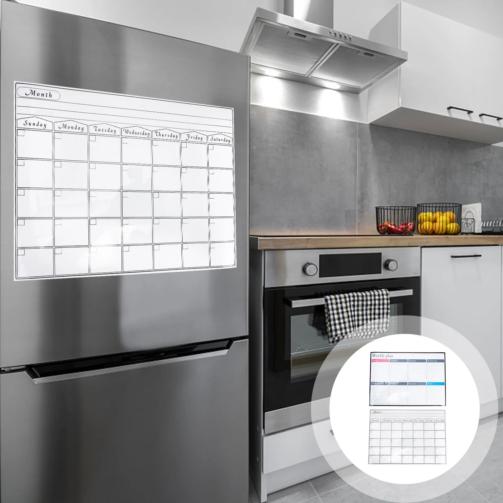 

1Set Magnetic Plan Board Creative Weekly Monthly Schedule Planner Dry Erase Calendar Magnetic Whiteboard for Home