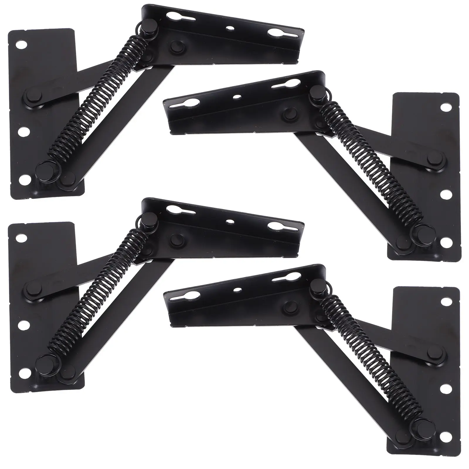 

2 Pairs Hidden Folding Drop Down Hinge Lift Up Spring Hinge Bracket Drop Leaf Support Cabinet Doors Hardware