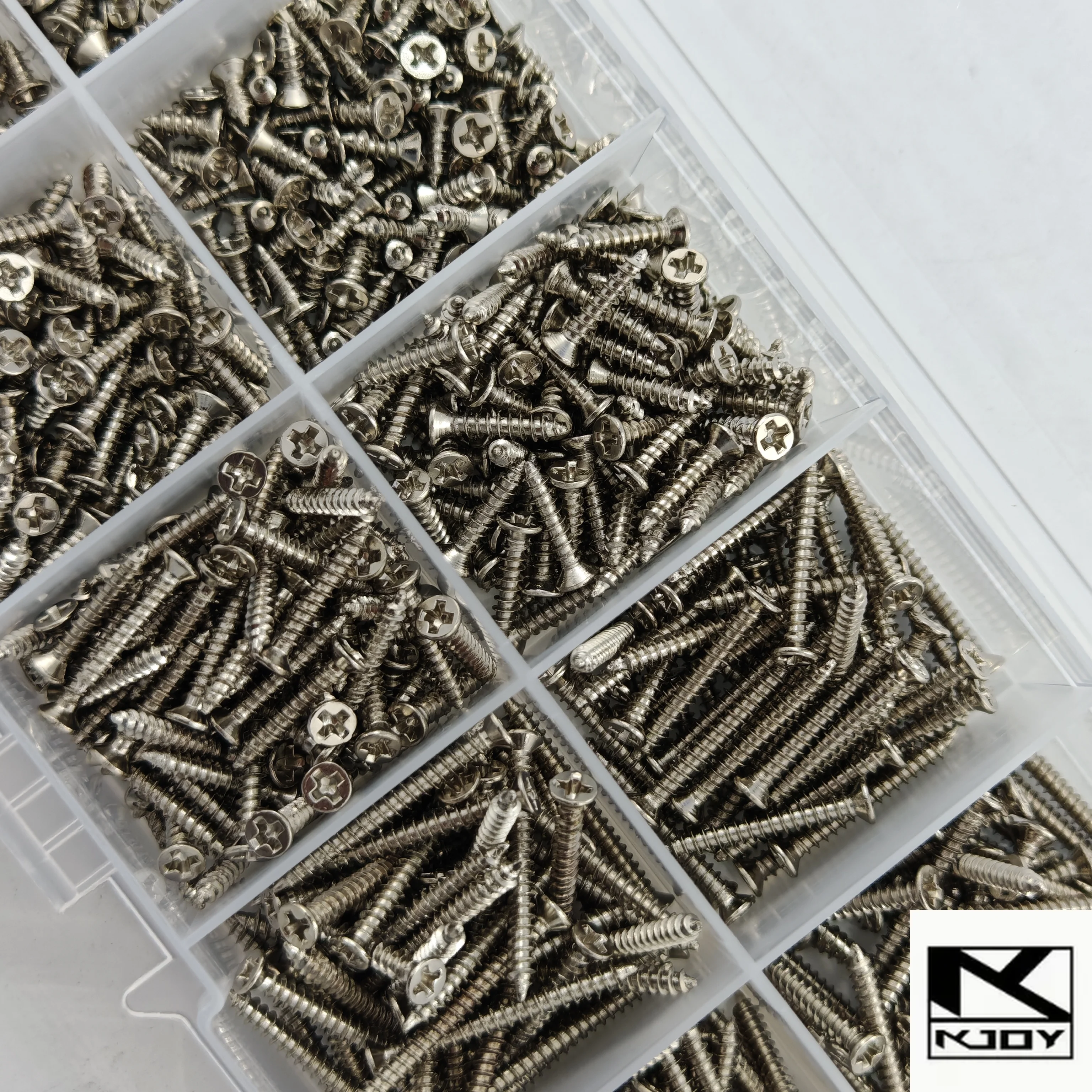 560Pcs M2 Flat Self Tapping Wood Screw Assortment Kit Suit for Furniture and Daily Repairing