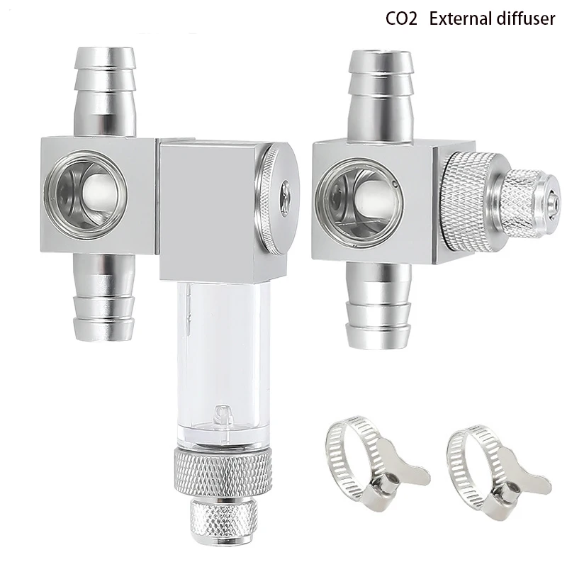 ZRDR Aquarium DIY CO2 Diffuser Fish Tank CO2 External Atomizer Aluminum Alloy CO2 Generator Regulator Accessories CO2 Diffuser