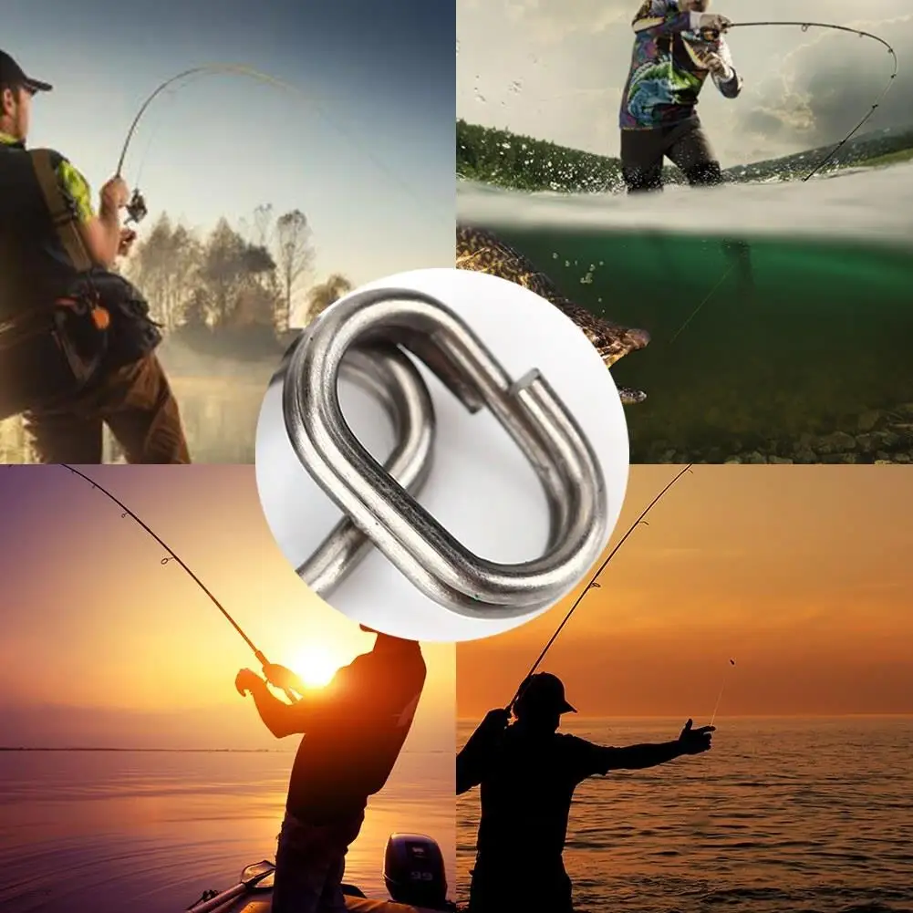 100pcs Silver Stainless Steel Fishing Split Rings - Oval Snap Connectors for Carp for crank Bait Accessories