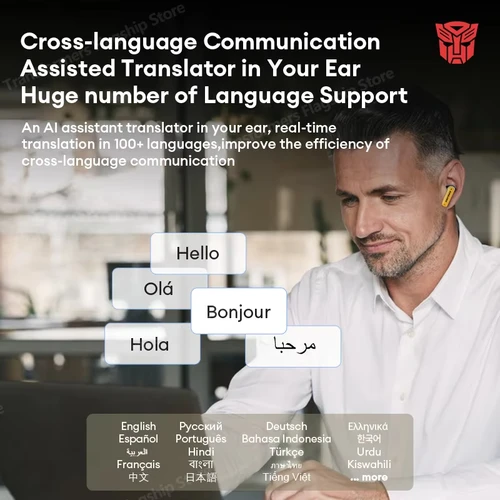 Imagen 2 del producto Nuevos transformadores TF-T51 AI TWS Bluetooth V5.4 auriculares traducción en tiempo Real con auriculares de Chat AI auriculares para grabación de reuniones