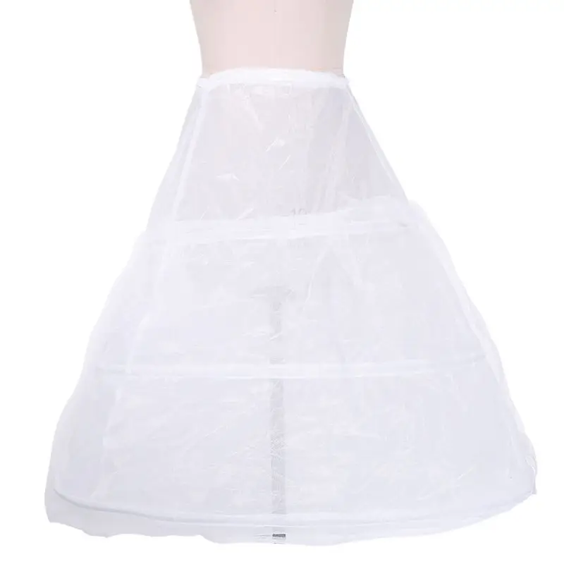 

Women Bridal 3 Hoop A-Line Floor-Length Full Slip Petticoat Ball Gown Two-Layer