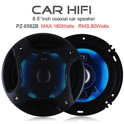 Buzina de carro coaxial para automóvel, áudio, música estéreo, frequência completa, alto-falantes hi-fi, instalação não destrutiva, 6,5 polegadas, 180W, 12V, 2PCs