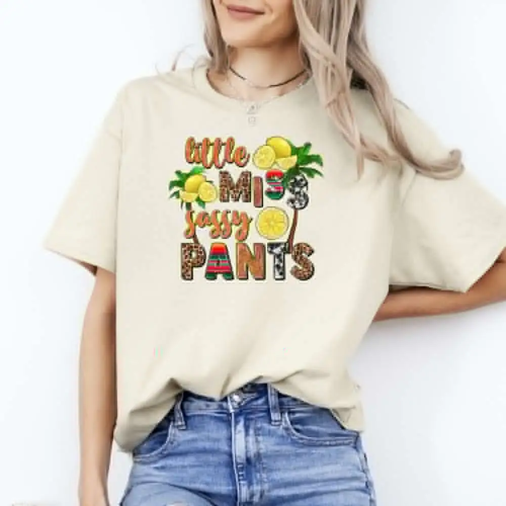 sassy pants T-Shirt gift Palm beach lemons Unisex Tee Sand White Spo High Quality 100%Cotton Short Sleeve