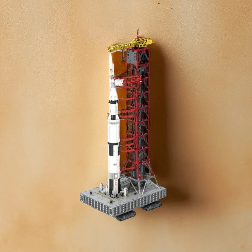 

7706 шт. 1 стартовая башня Mk I для Saturn V 21309 с гусеничным двигателем MOC Space Facility, образовательные строительные блоки, подарок