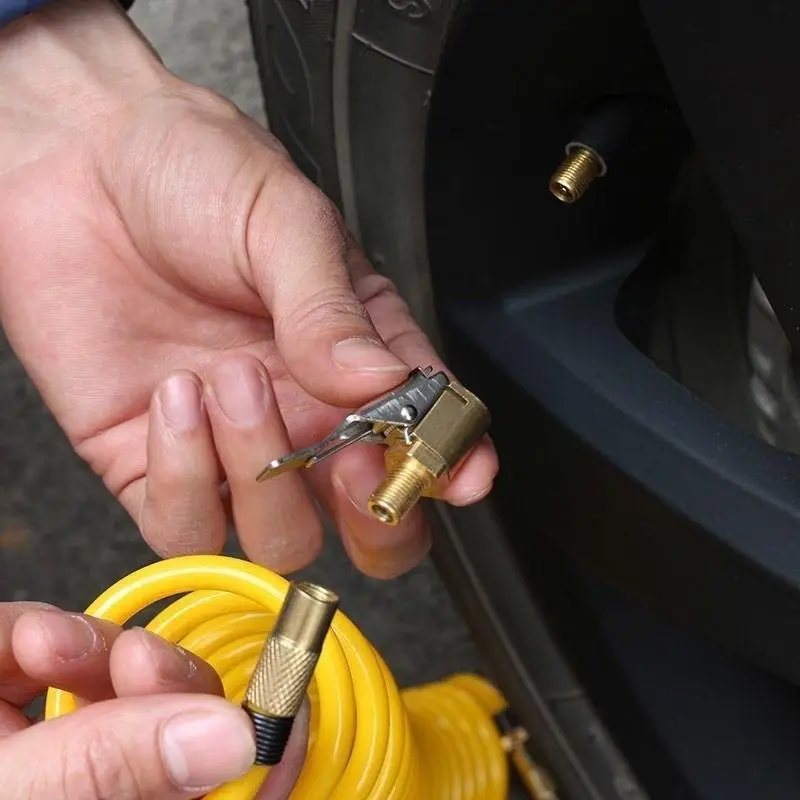 New Universal Brass Locking Tyre Air Chuck Clip Adapter Automotive Grade Quick Inflation For Car Motorcycle Bike Accessories
