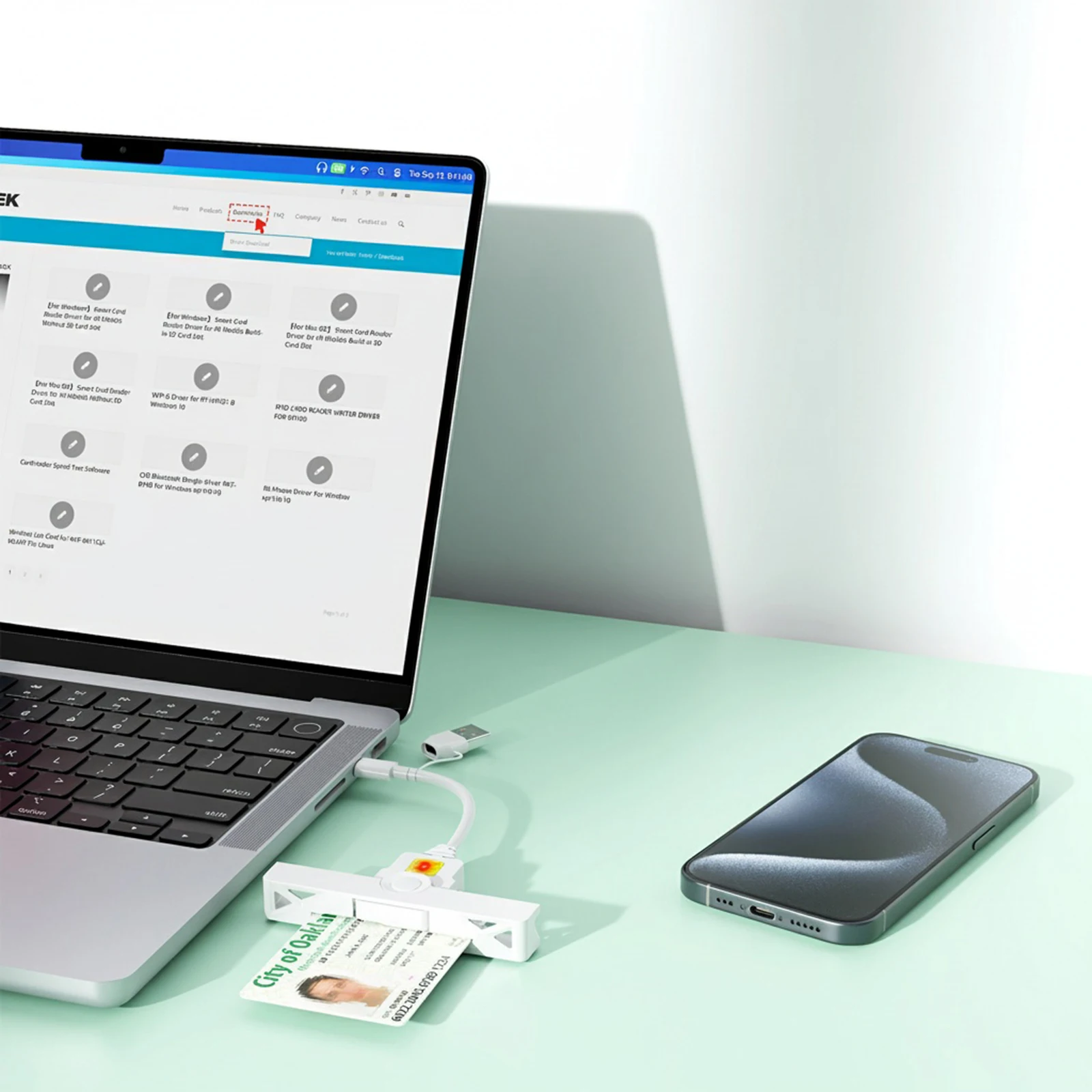 USB-C Smart Common Access Card Reader Folding Tax Payment Cards Readers for Government ID AKO OWA DKO JKo