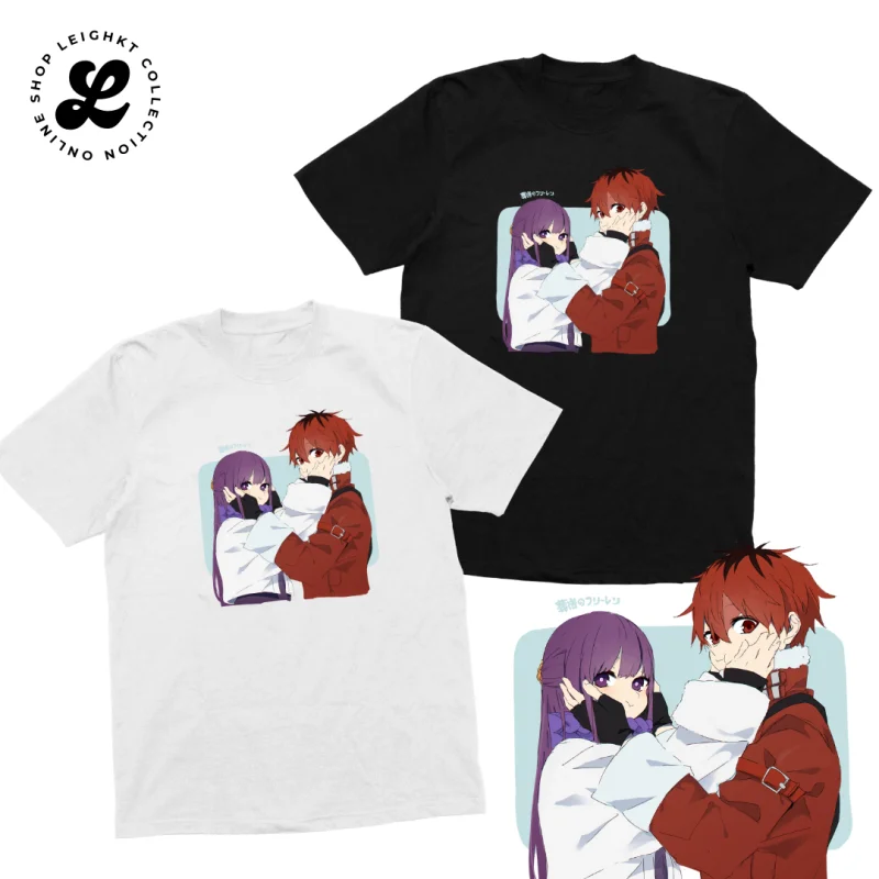 T-shirt Fern Stark Frieren Kawaii Cheeks Anime Shirt Cotton Spandex Tshirt Men Women