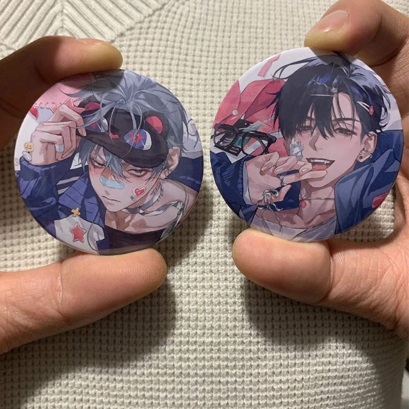 

58MM Amine Alien Stage Round Brooch Tinplate TILL-IVAN Badges Cartoon Figure Pins Backpack Hat Accessories Props For Friend Gift