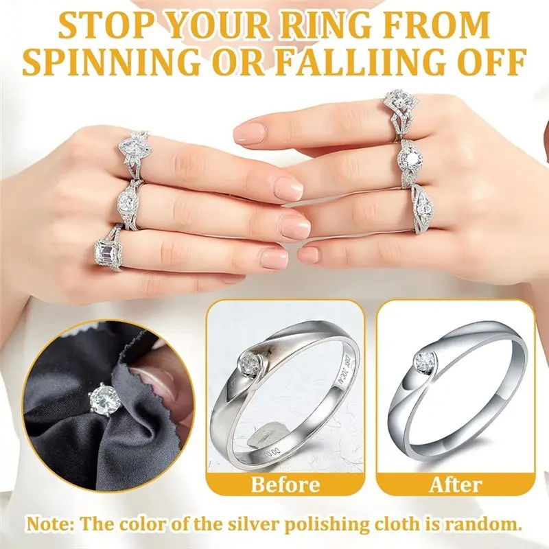 BAAG-Ring-Size Adjusters Set(51 PCS), For Loose Rings,Spiral Silicone Tightener, Size Measurement Tool