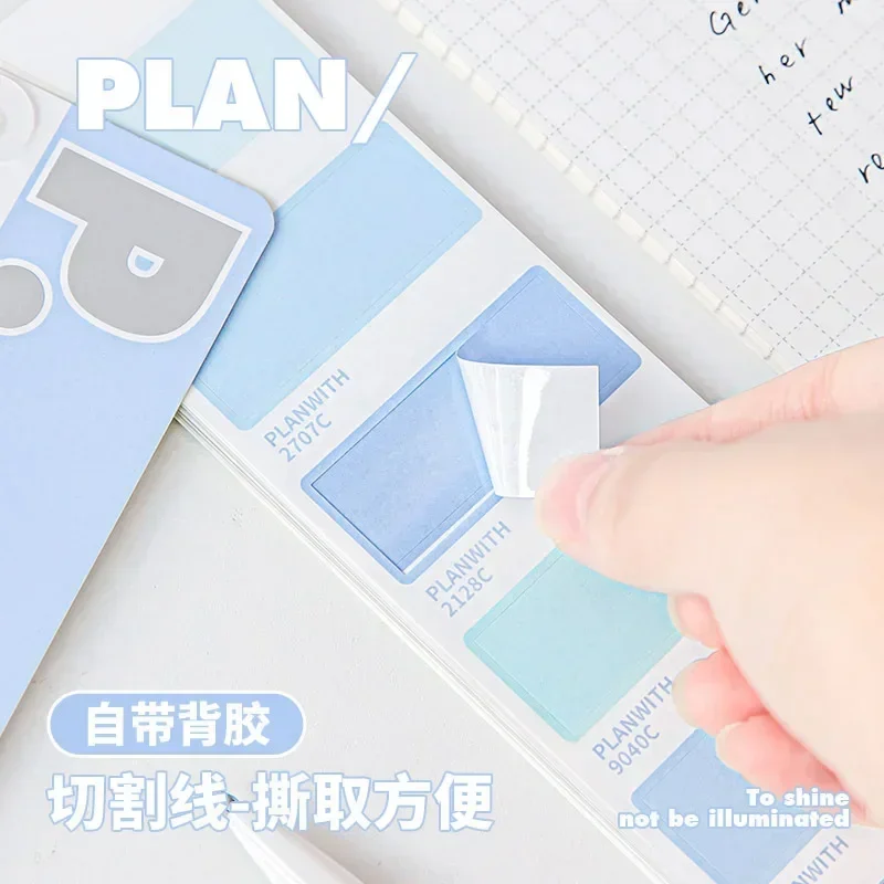 Multiple Shapes Solid Color Memo Pad Simplicity Fluorescent Transparent Sticky Note Marker Words Notepad Student School Supplies