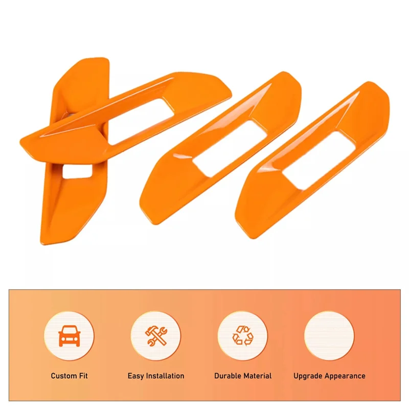 BB-フォードレンジャー 2023 2024 車のドアアームレストカバーフレームトリムインテリアアクセサリーオレンジ