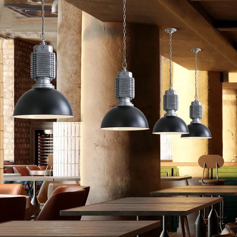 

SANDYHA Industrial Wrought Iron Pendant Light Chandelier for Restaurant Living Room Dining Table Unique Lighting Fixture