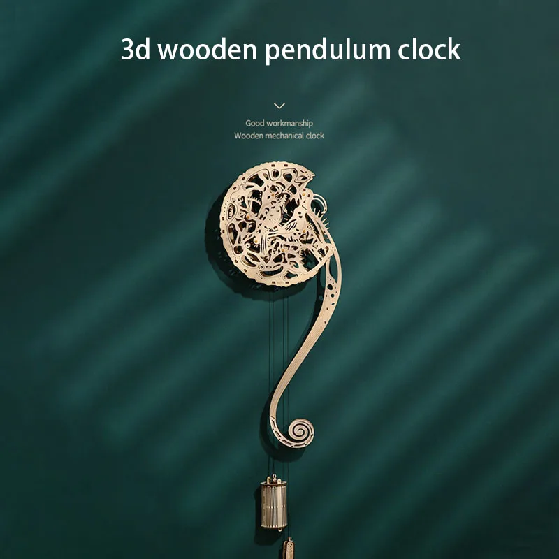 

Wall Hanging Pendulum Clock 3D Wooden Puzzle Children's Laser Creative Three-dimensional Puzzle DIY Three-dimensional Puzzle