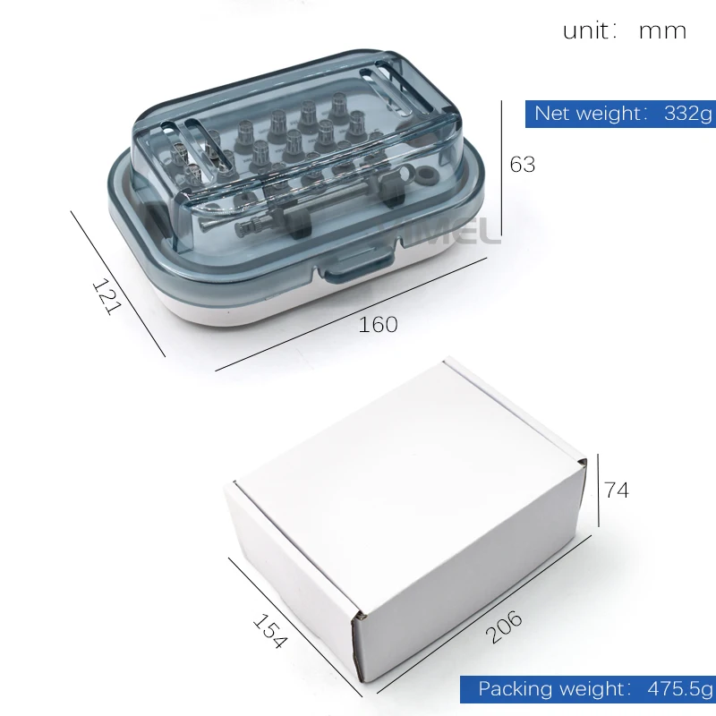 16pcs Dental Torque Ratchet Implant Screw Kit Hand Use Universal Repair Tools Prosthetic Dental Kit