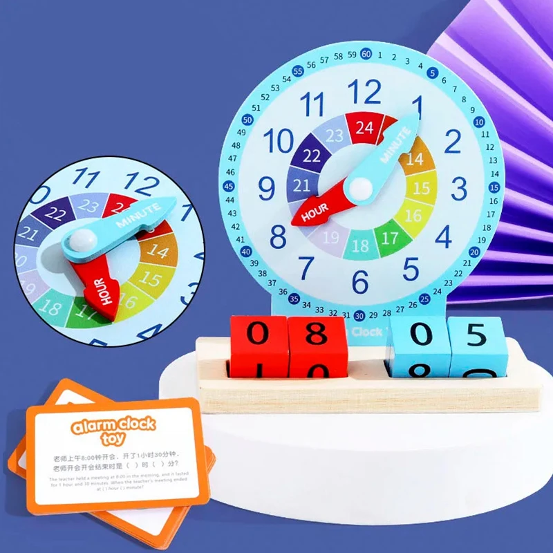 

Children Montessori Clock Educational Toys Hour Minute Second Cognition Clock Model Teaching Aids Time Learning For Kindergarten