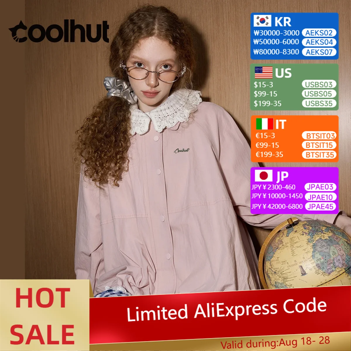 

COOLHUT Lace Collar Fresh Youthful Lantern Hem Floral Retro Fall Women's Jacket Loose Fit Vintage Schoolgirl Style Cute Casual