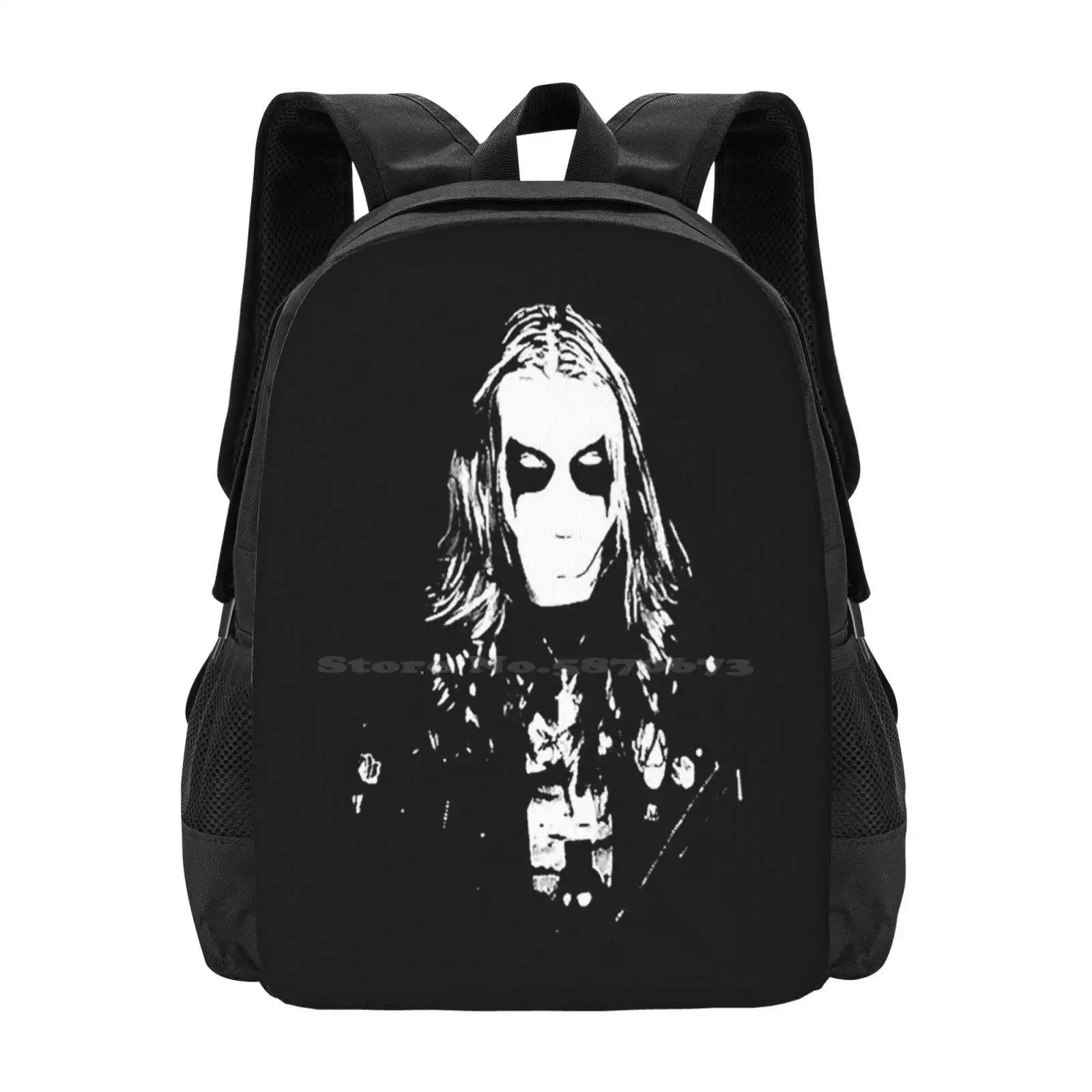 Mayhem Black Metal Dead Per Yngve Ohlin Pattern Design Bagpack School Bags Mayhem Black Metal Dead Per Yngve Ohlin