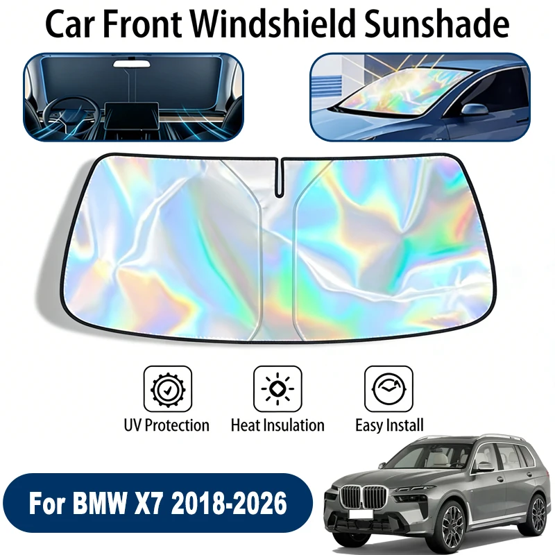 

Солнцезащитный экран на лобовое стекло для BMW X7 2018-2026, складной, отражающий УФ-излучение, защитный чехол для переднего окна, аксессуары