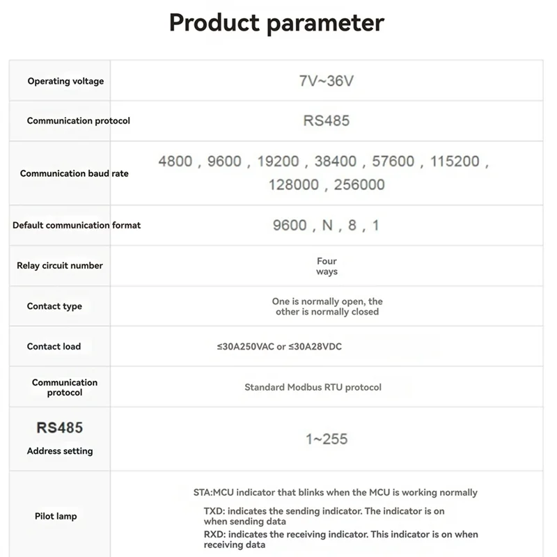 

4-канальный релейный модуль на DIN-рейку, протокол Modbus RTU RS485, релейный модуль сильного тока, схема защиты от различной изоляции