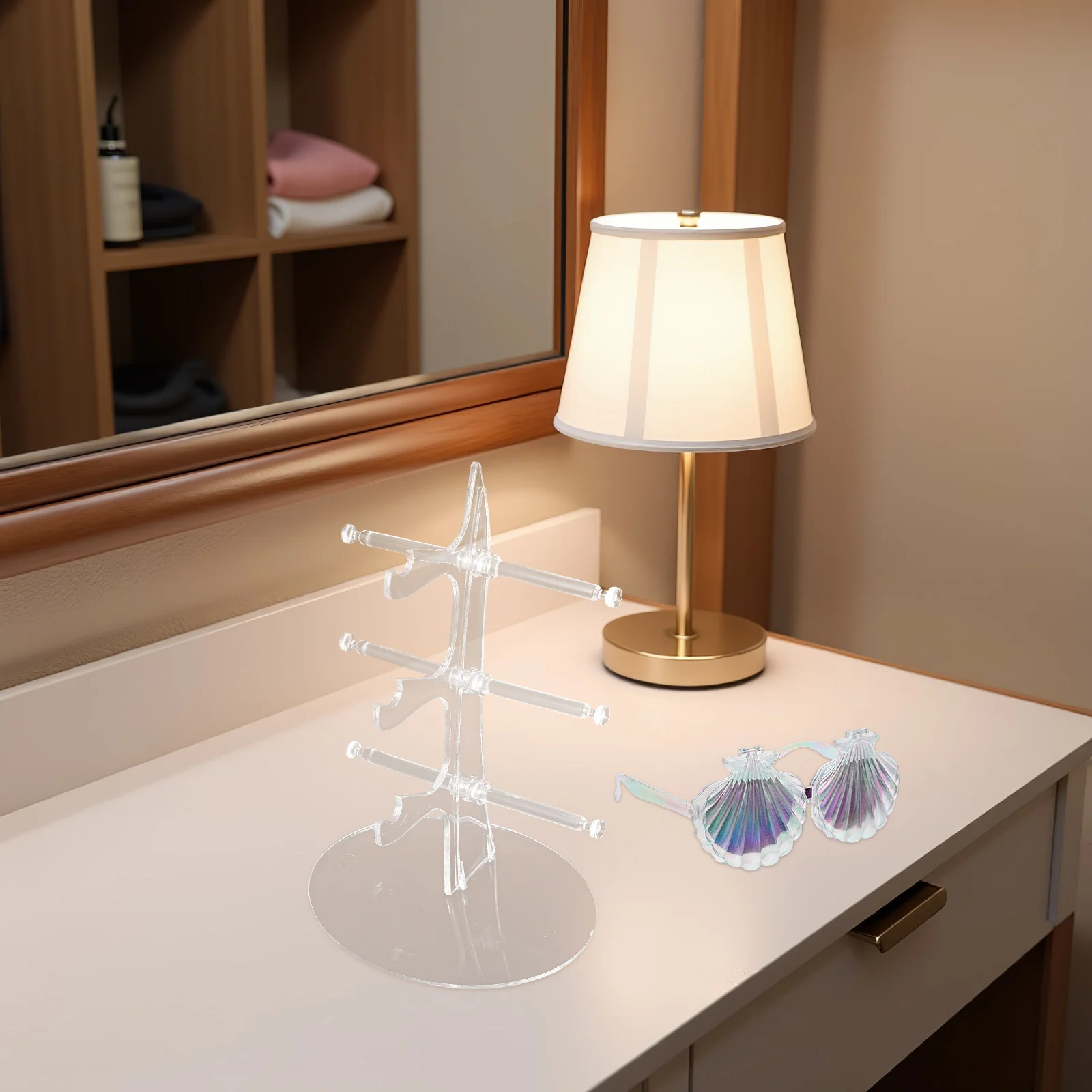 

Glasses Display Rack Transparent Plastic Eyeglasses Organizer Sunglasses Holder Storage Stand for Desktop Home Shop
