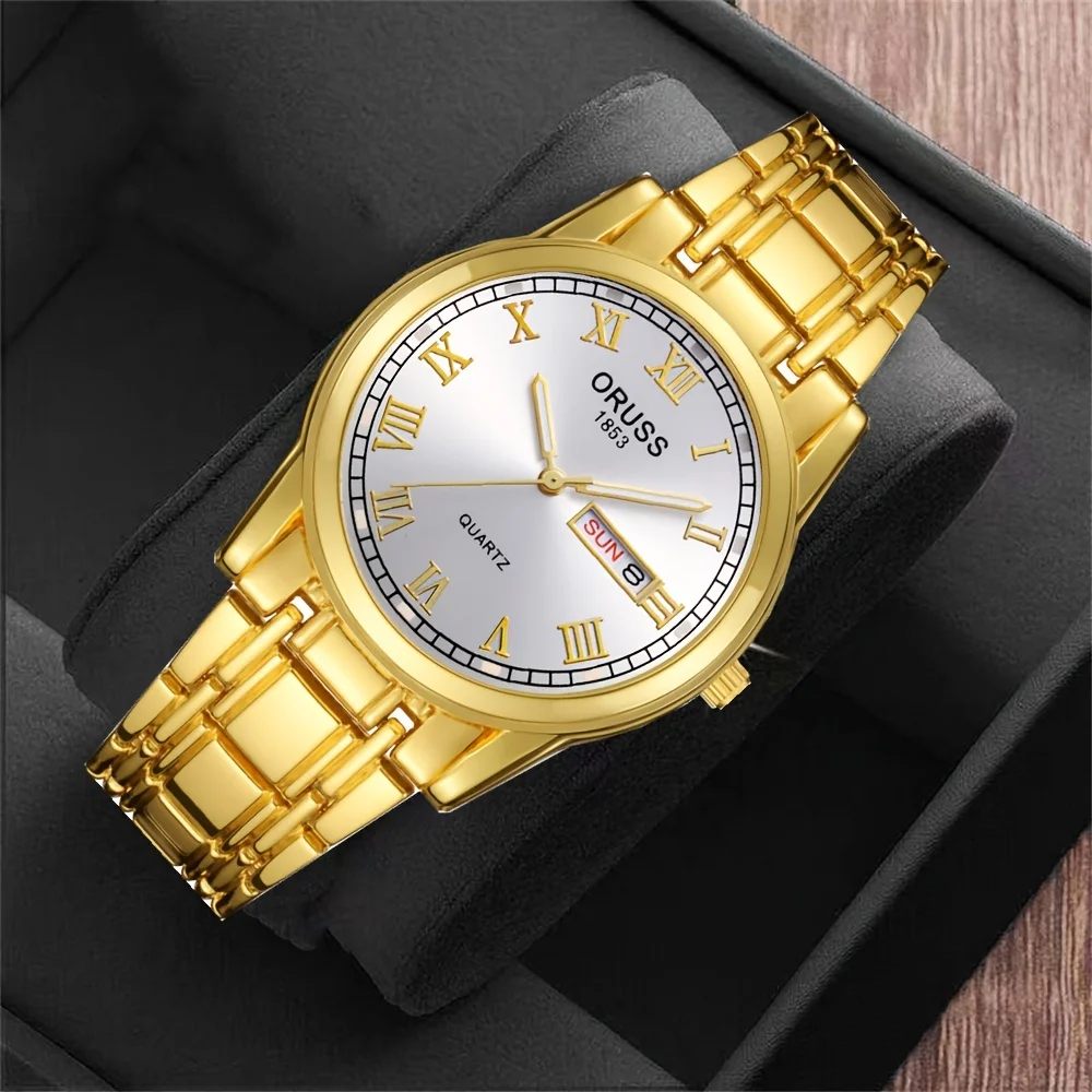 Handsome youth classic trend watch atmospheric classy gentleman fashion foreign style double calendar durable leisure sports Bus