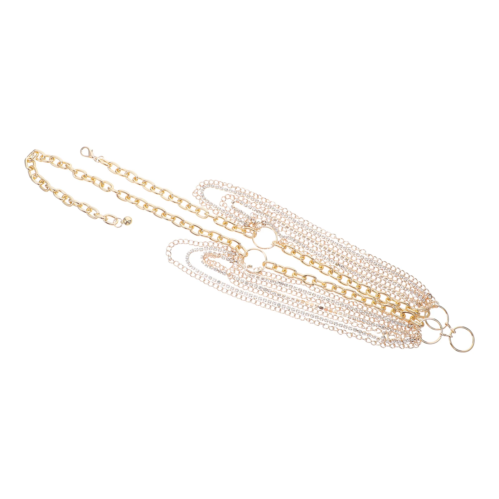 

Retro Rhinestone Waist Chain Layered Belly Belt for Dress Elegant Women Body Women's