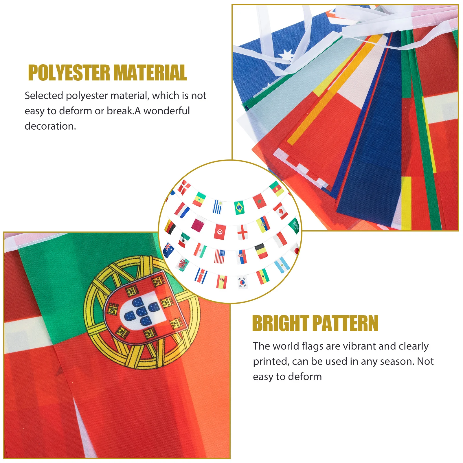 

Polyester 32 Countries String Flag Banner International Bunting Football Party Sports Event Decoration
