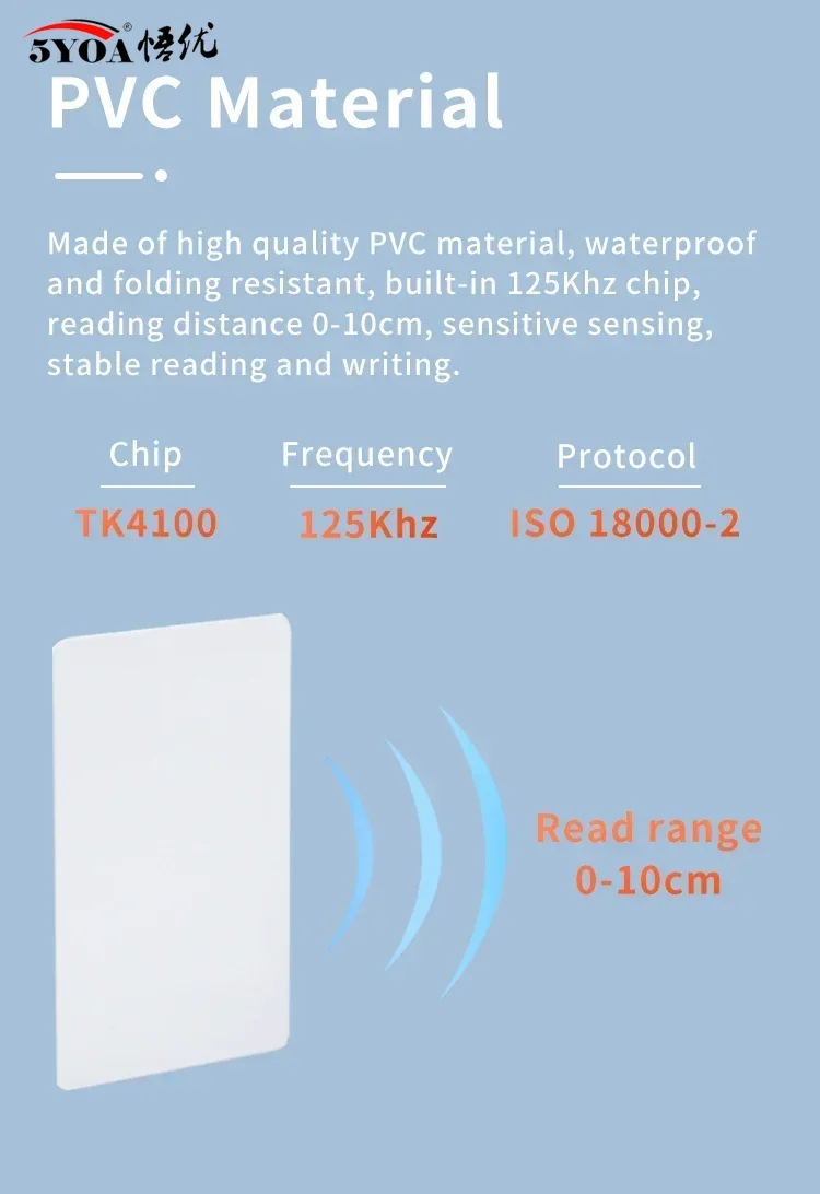 5YOA 10pcs Access Control Card RFID Card 125KHz EM4100 TK4100 Smart Proximity Card RFID Tag Key Access Control Key Free Shipping