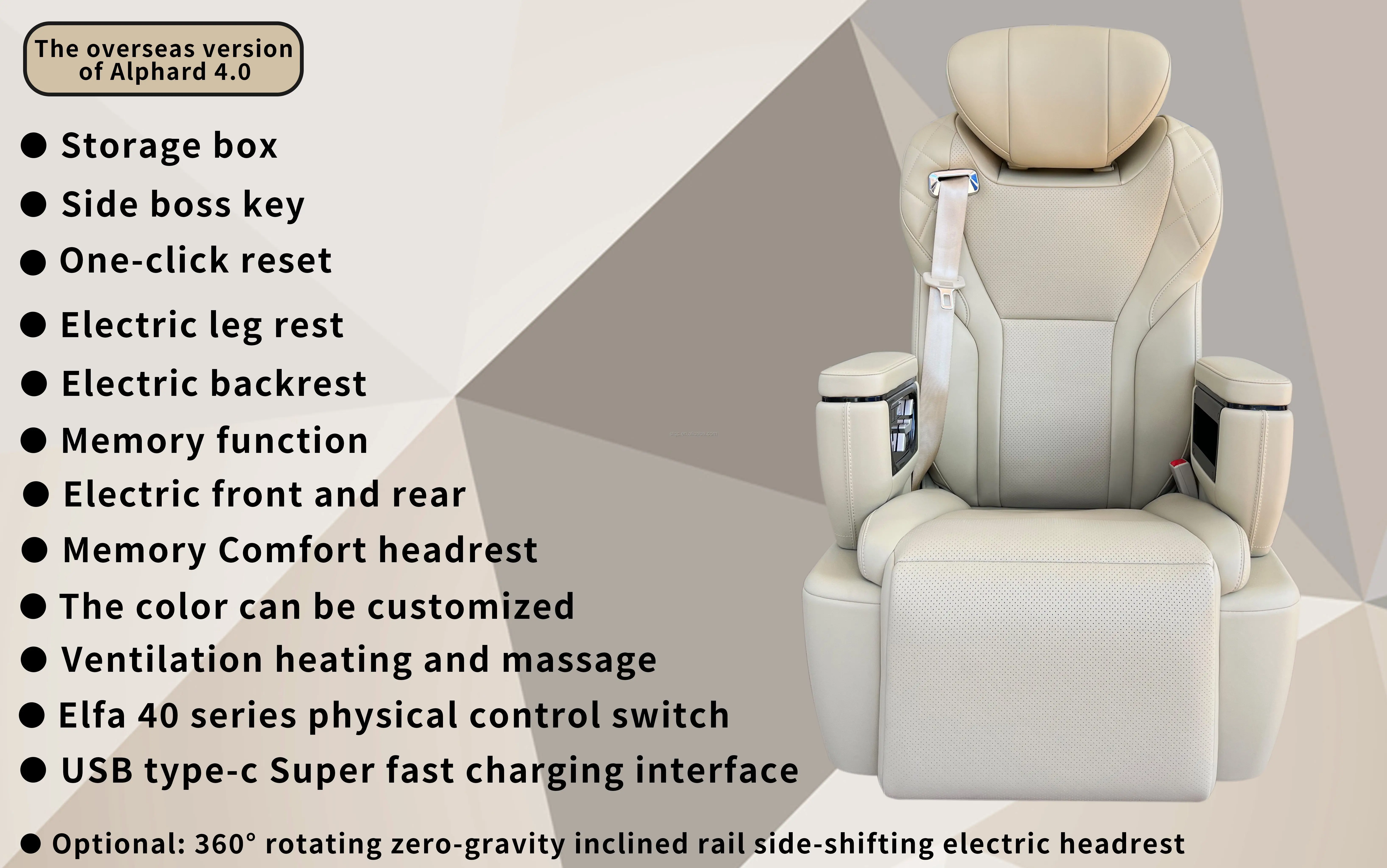 ST-VIPBZ Luxury Business Class Modified Aviation Seat Suitable For All Kinds Of MPV SUV Van Rv
