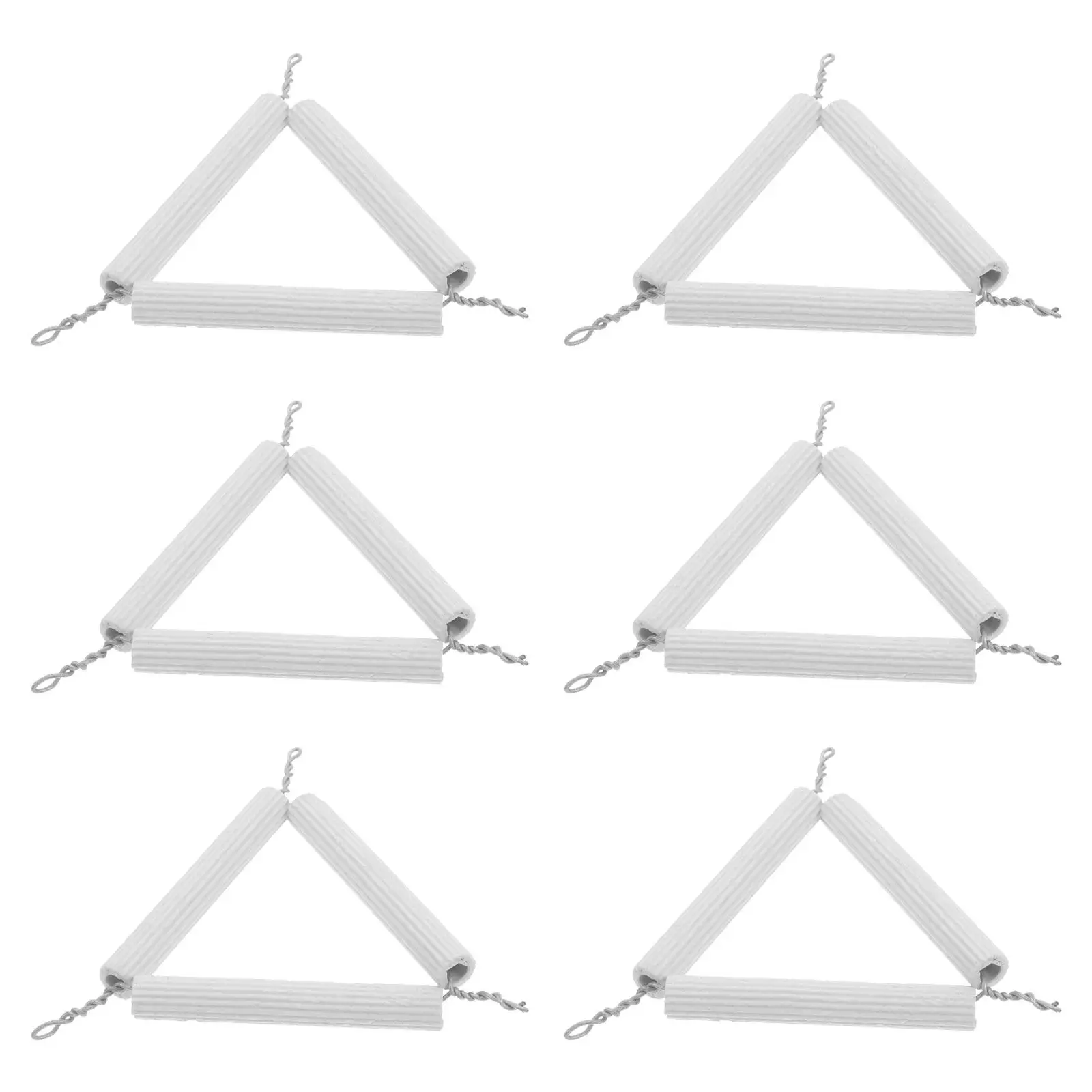 6Pcs Ceramic Clay Triangle Crucible Holder Lab Crucible Rack High Temp Resistant Stable Iron Wire Support for Chemistry