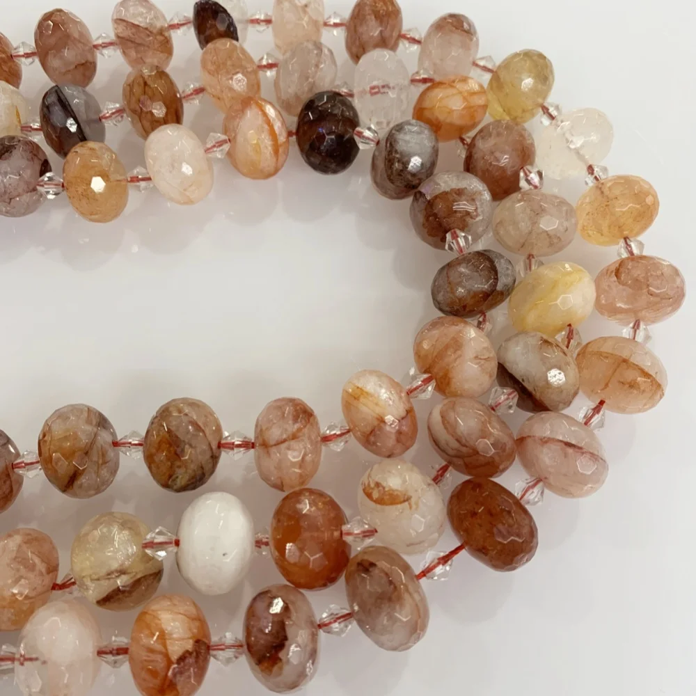 Natural High Qualityred blood quartz Gem Sun Stone Bracelet Jewelry Making DIY Loose Bead Cut Shape Gemstone