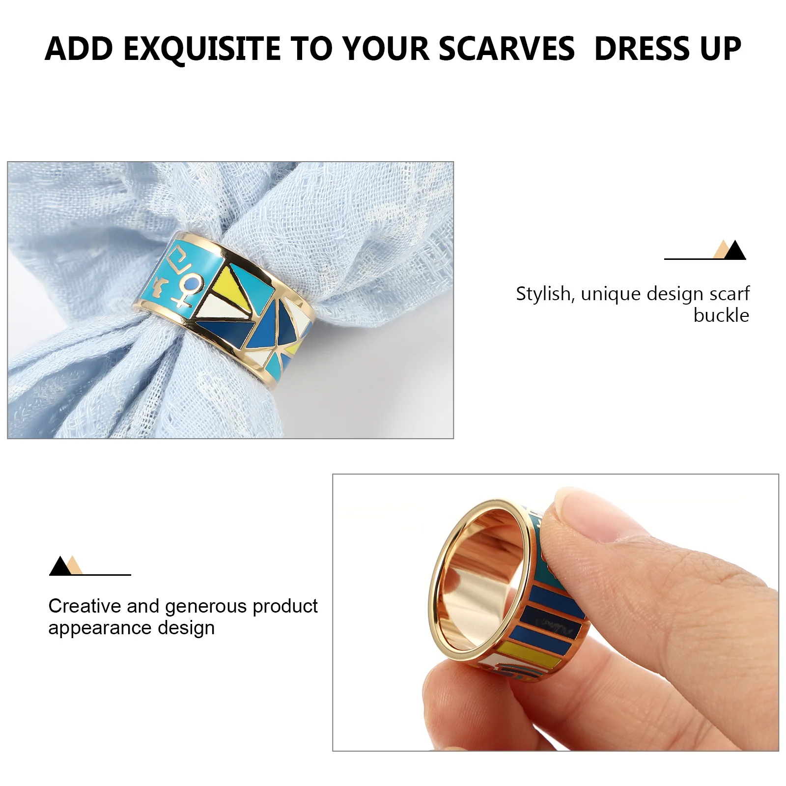 

1Pcs Fashionable Scarf Buckle Titanium Steel Smooth Durable Ring Scarf Holder Accessory for Spring Winter Scarves
