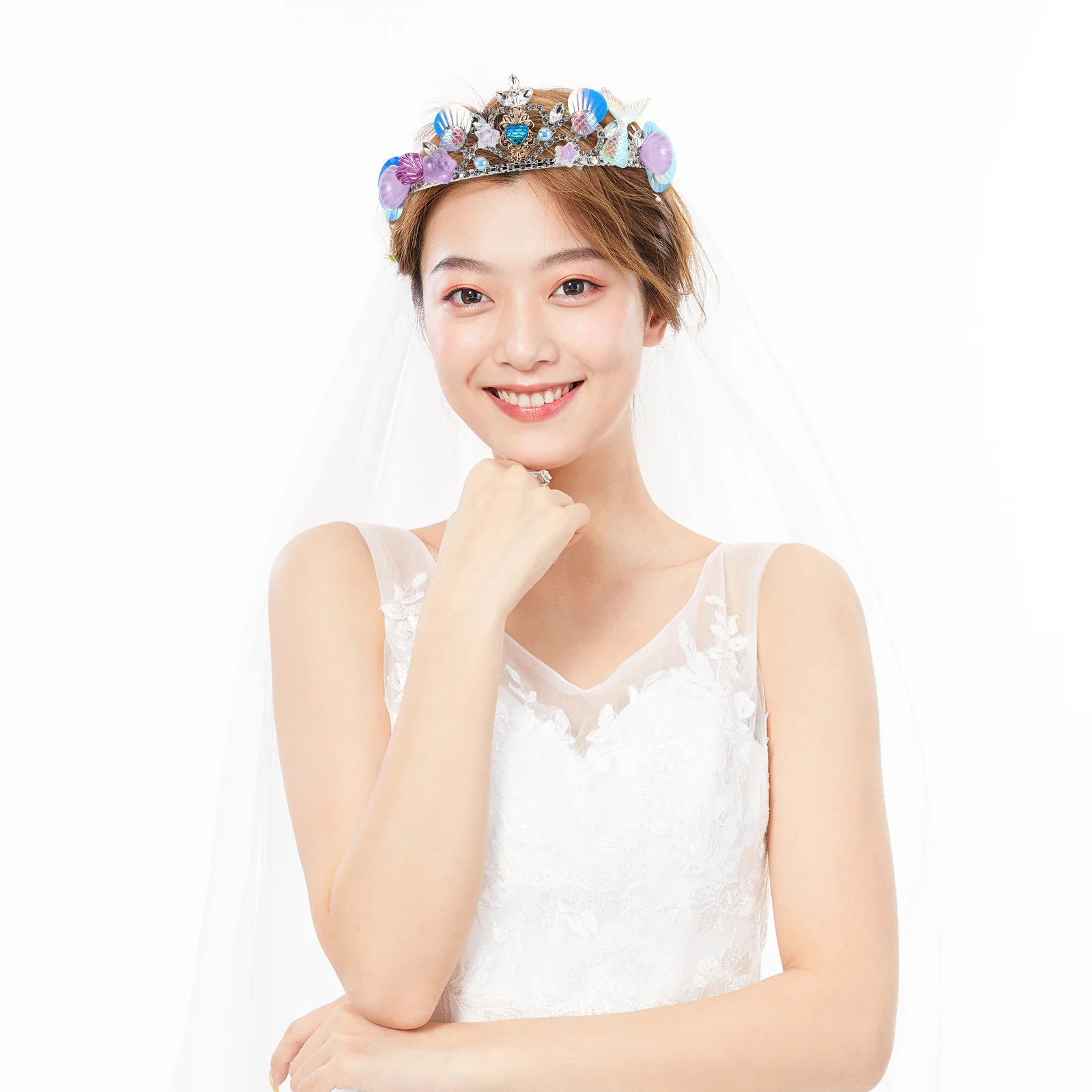 

Seashell Headpiece Fish Tail Accents Versatile Theme Summer Beach Events Themed Celebrations Effortless Wearability Princess